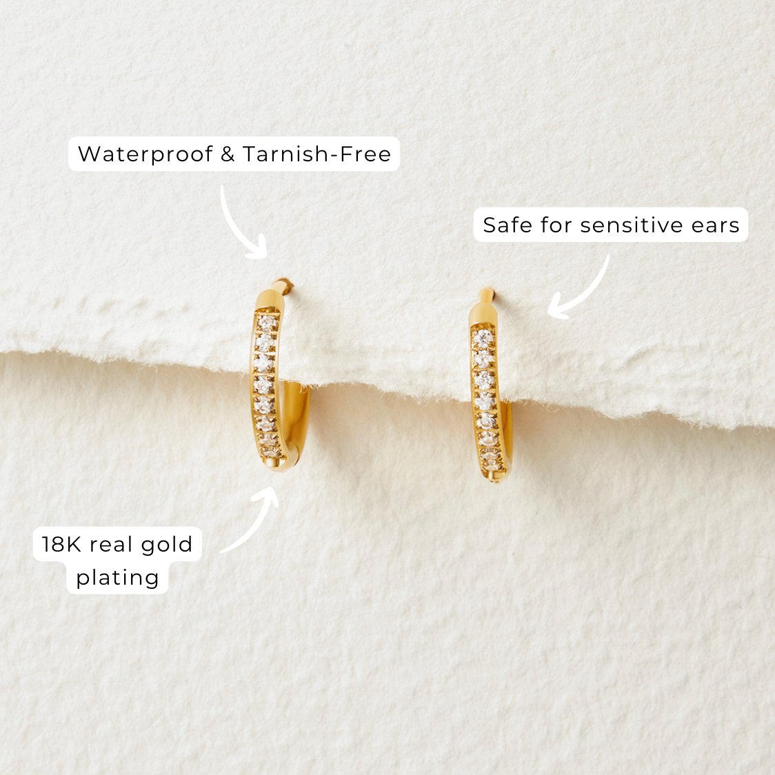 The Eternity – Women's Crystal Hoop Earrings | Huna Signatures