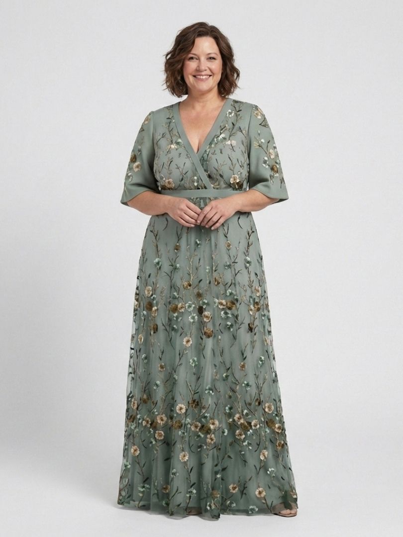 Evadne – Women's Floral V-Neck Maxi Dress – Huna