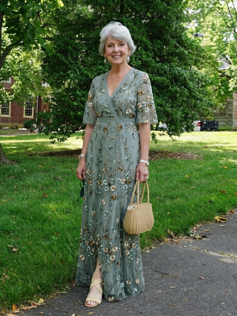 Evadne – Women's Floral V-Neck Maxi Dress – Huna