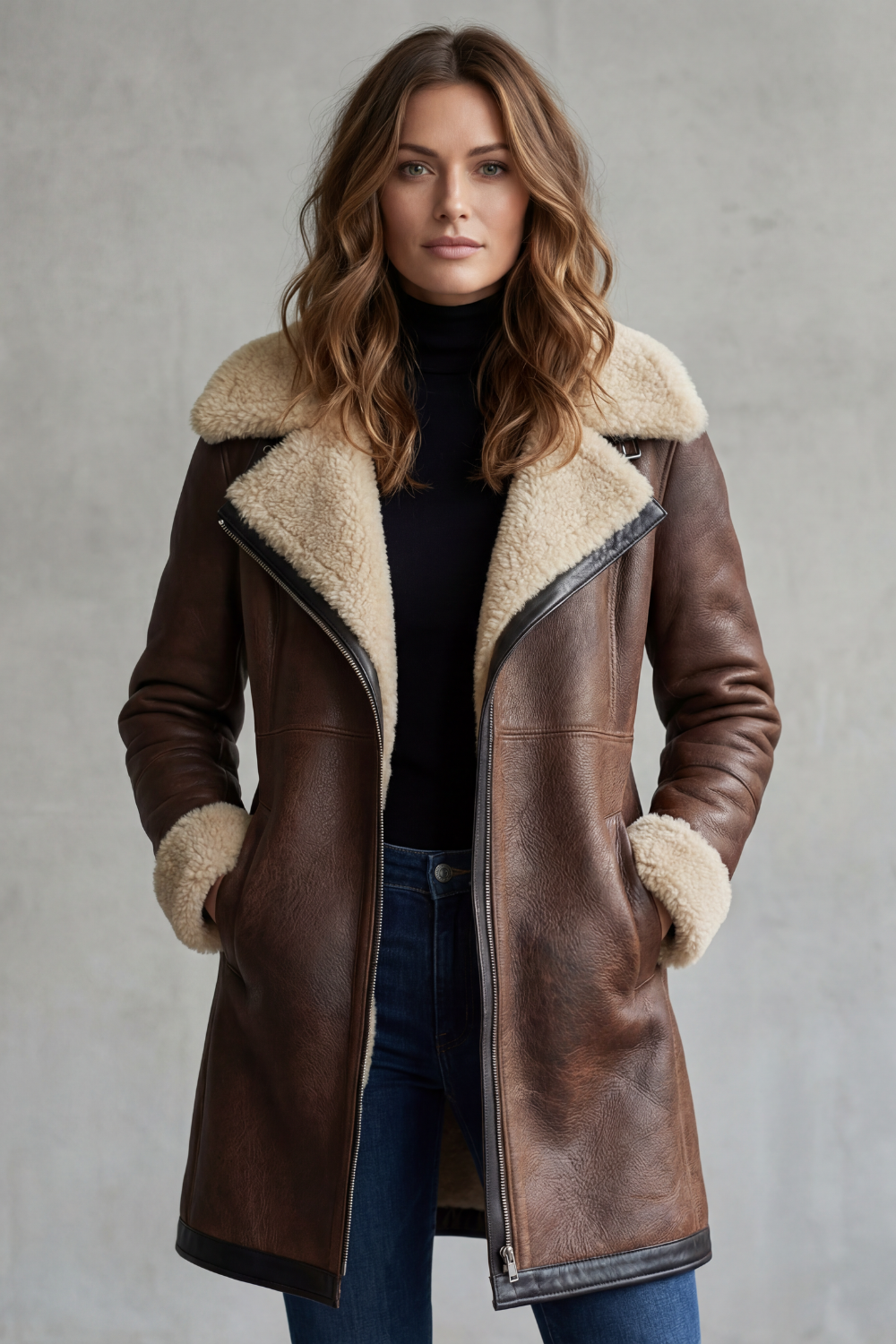 Women's shearling coat – The Faelina by Huna – view 2
