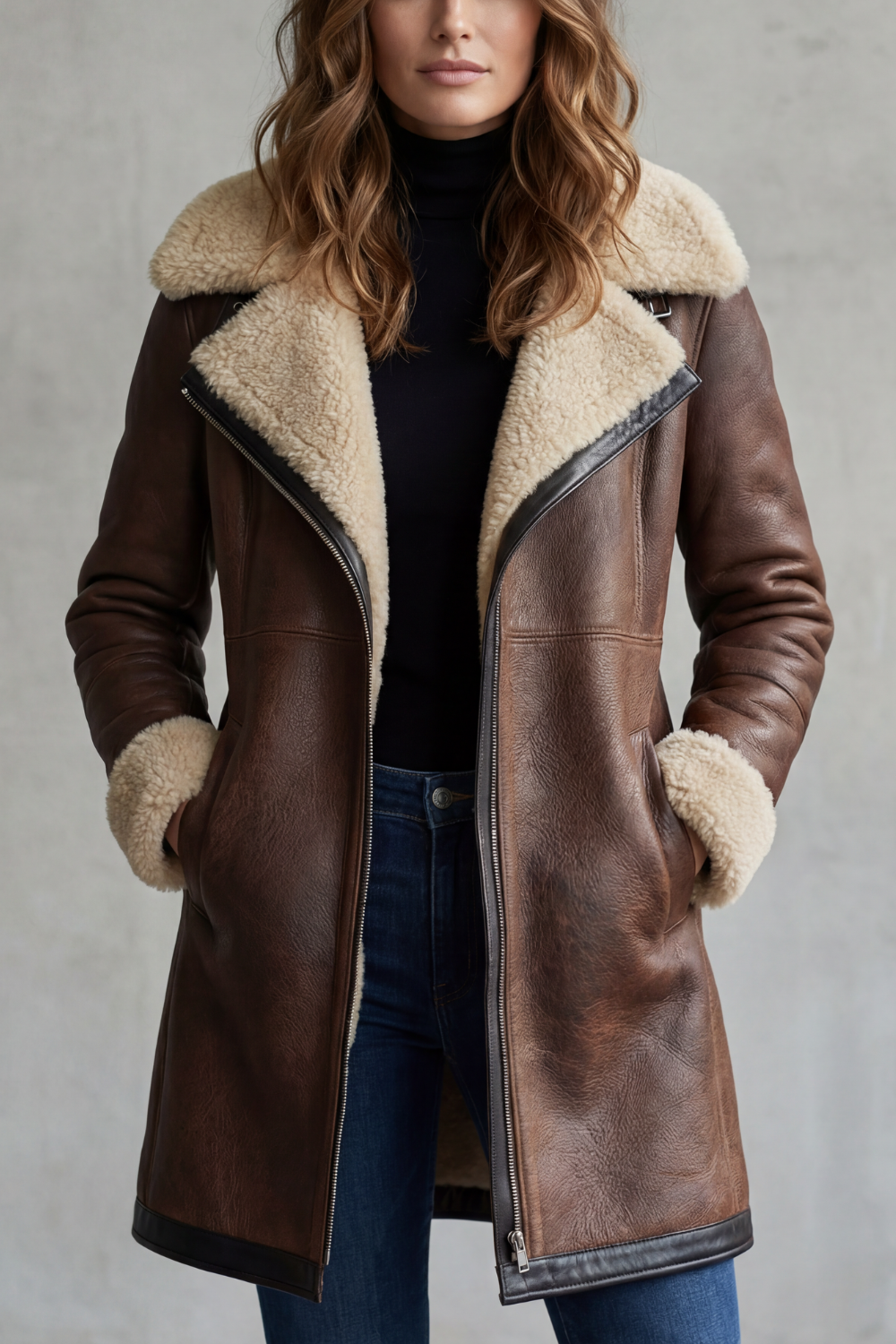 Women's shearling coat – The Faelina by Huna – view 1