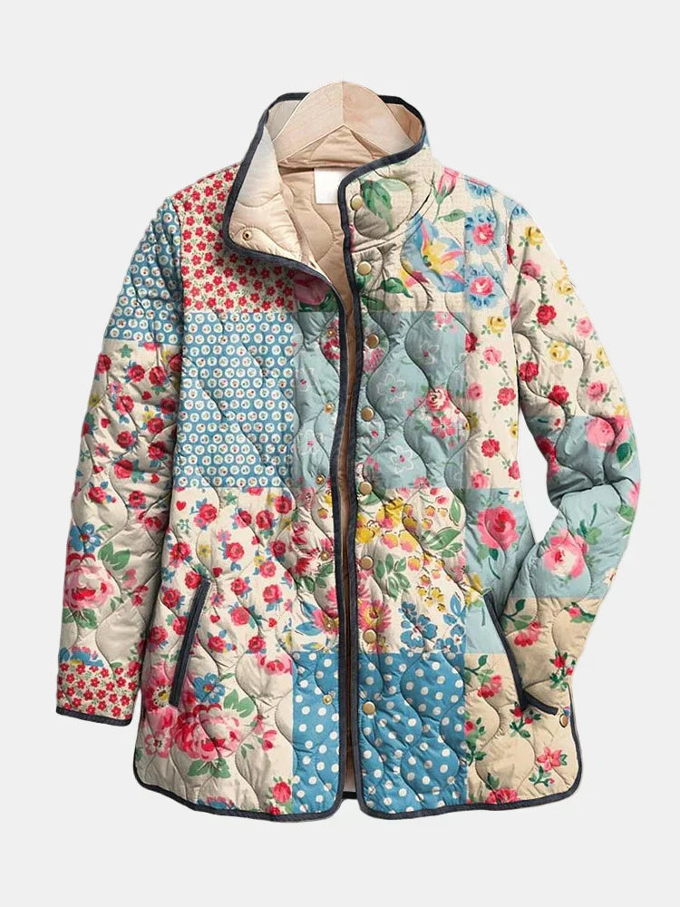 Women's Floral Quilted Jacket UK – Lightweight Padding | The Griselda | Huna