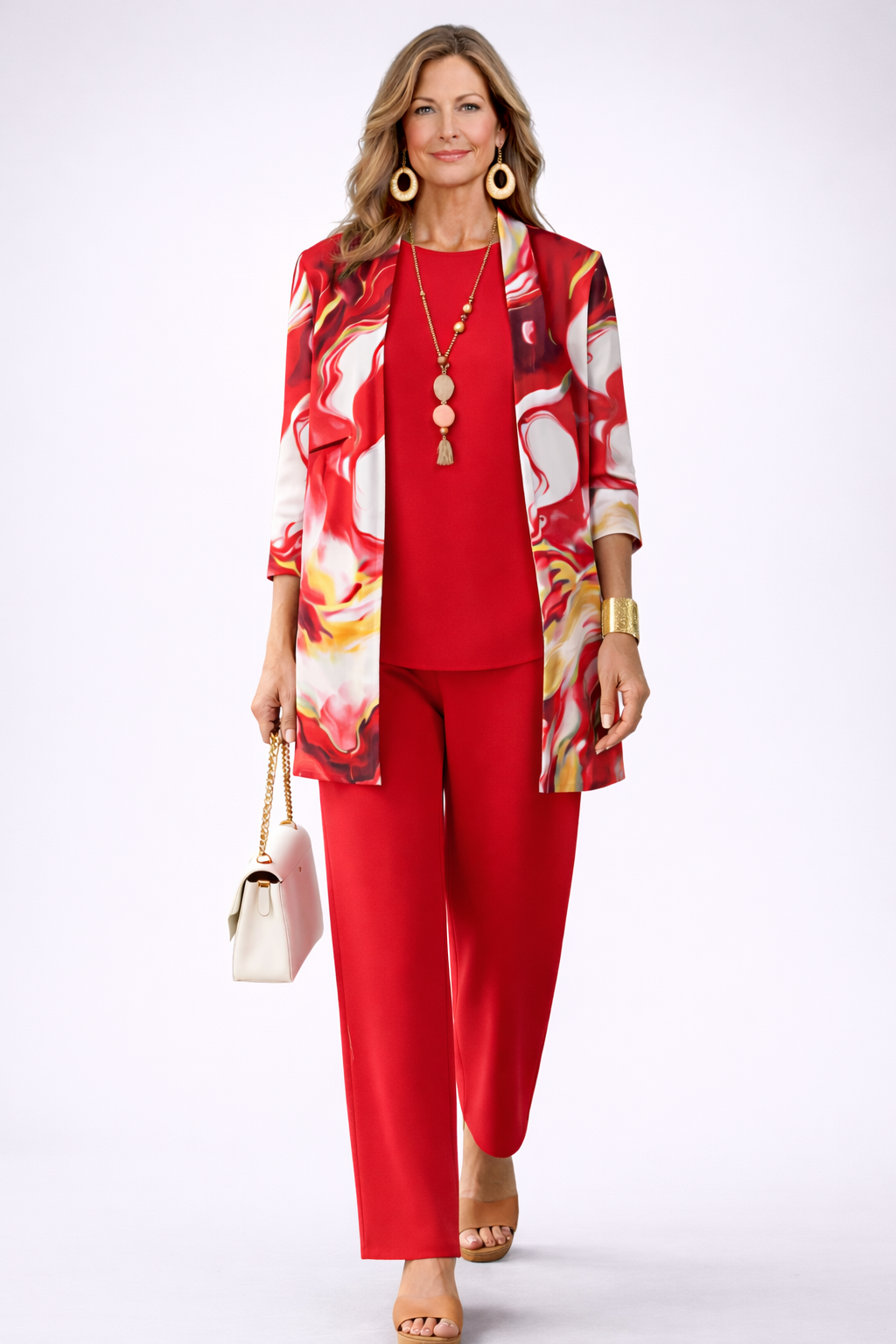Women's 3 Piece Set UK – Bold Red | The Gelsey | Huna