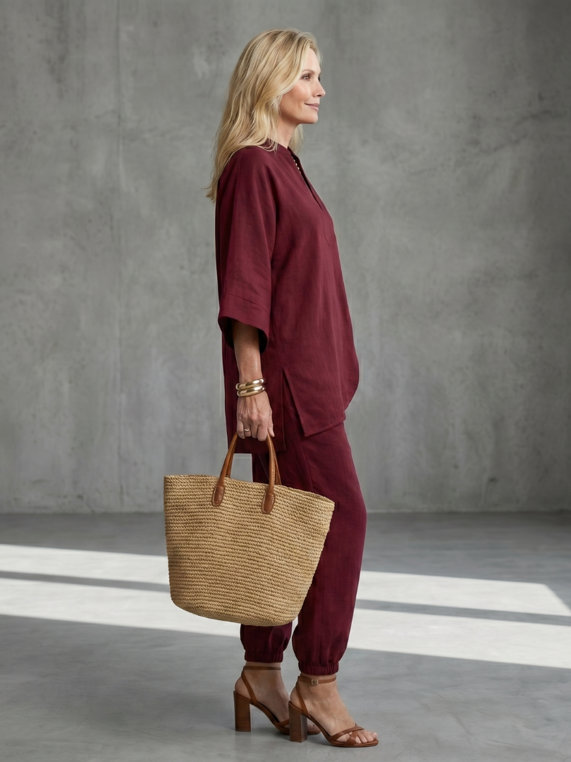 Women's Tunic & Trouser Set – V Neck Co-ord | The Georgiana | Huna