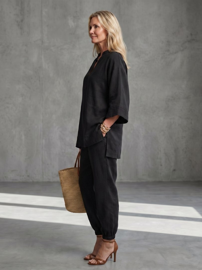 Women's Tunic & Trouser Set – V Neck Co-ord | The Georgiana | Huna