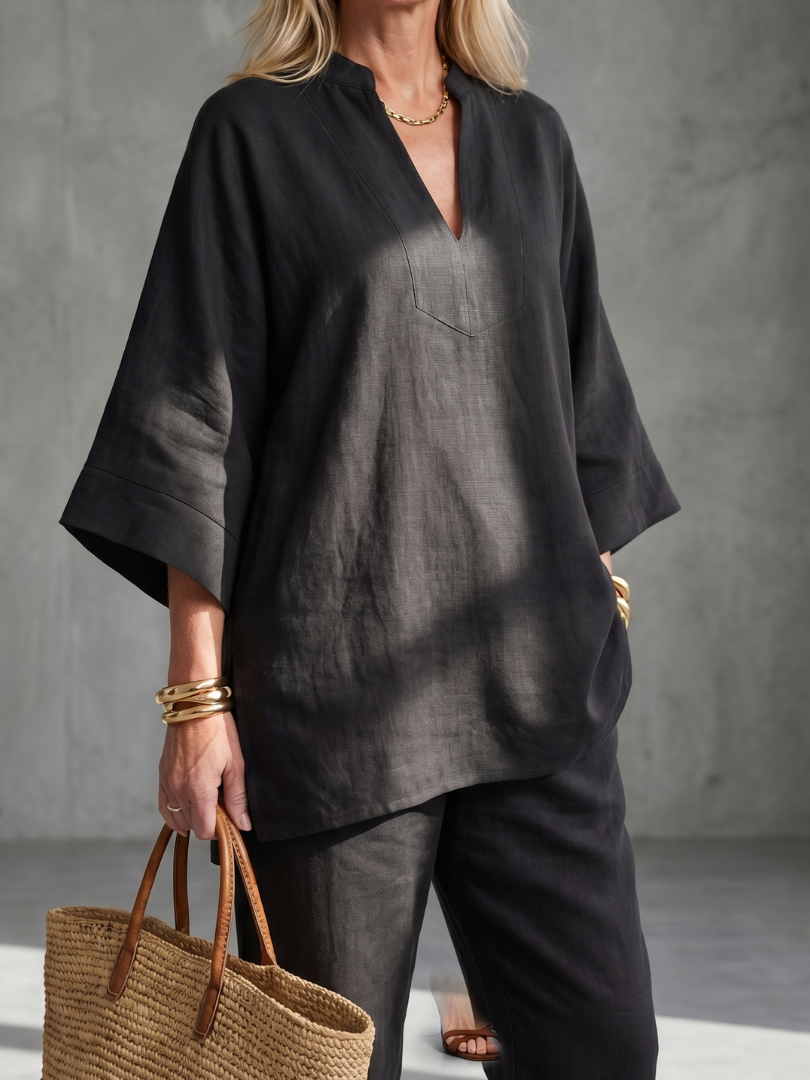 Women's Tunic & Trouser Set – V Neck Co-ord | The Georgiana | Huna