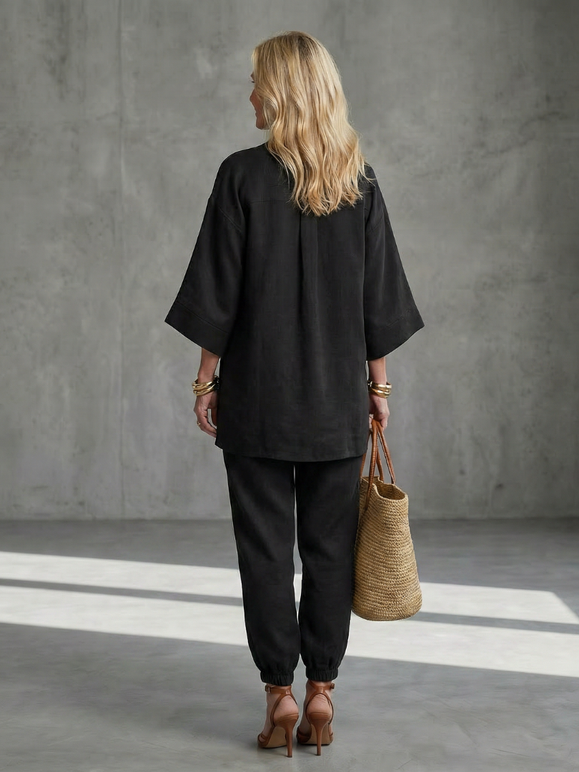 Women's Tunic & Trouser Set – V Neck Co-ord | The Georgiana | Huna