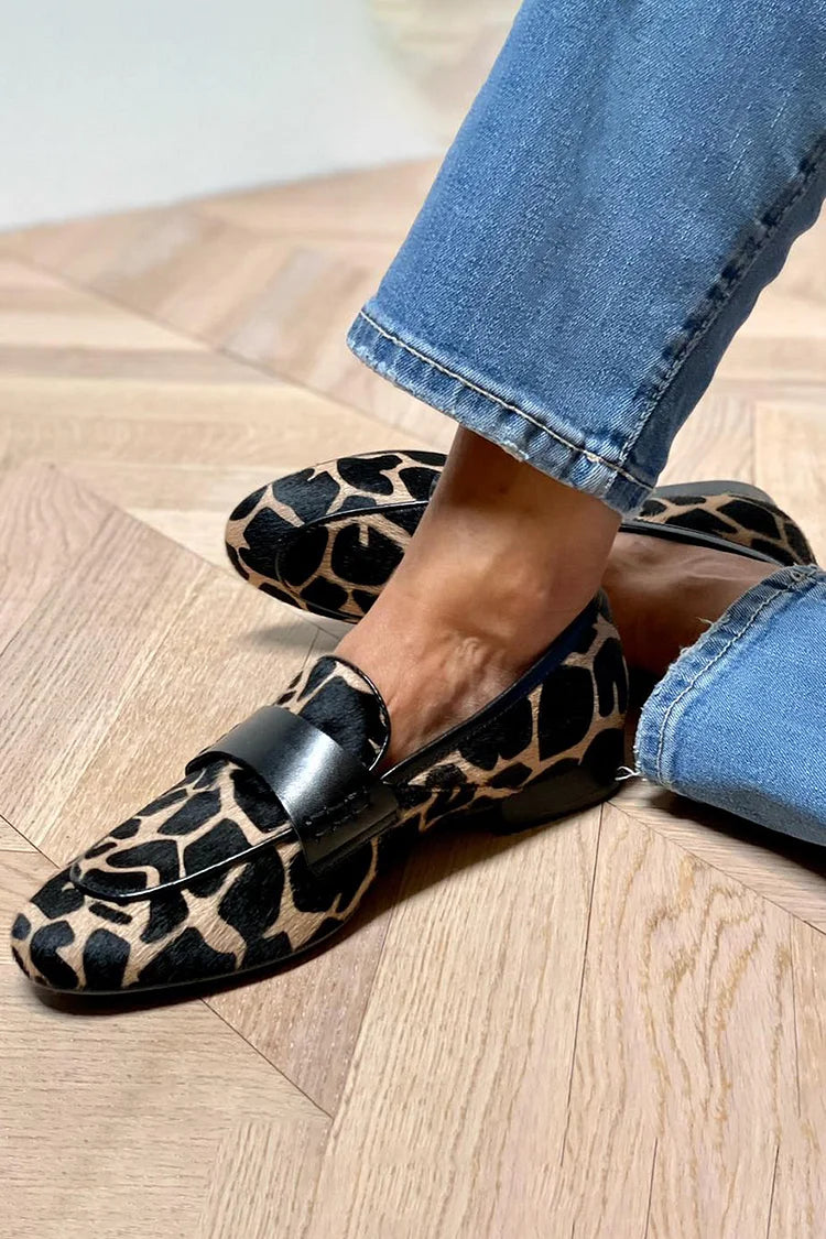 Women's Giraffe Print Penny Loafers – Statement | The Gillian | Huna