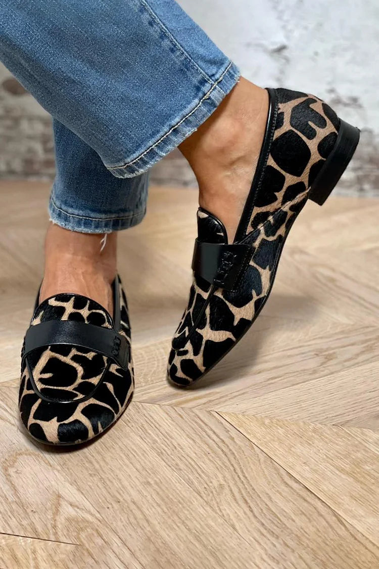 Women's Giraffe Print Penny Loafers – Statement | The Gillian | Huna