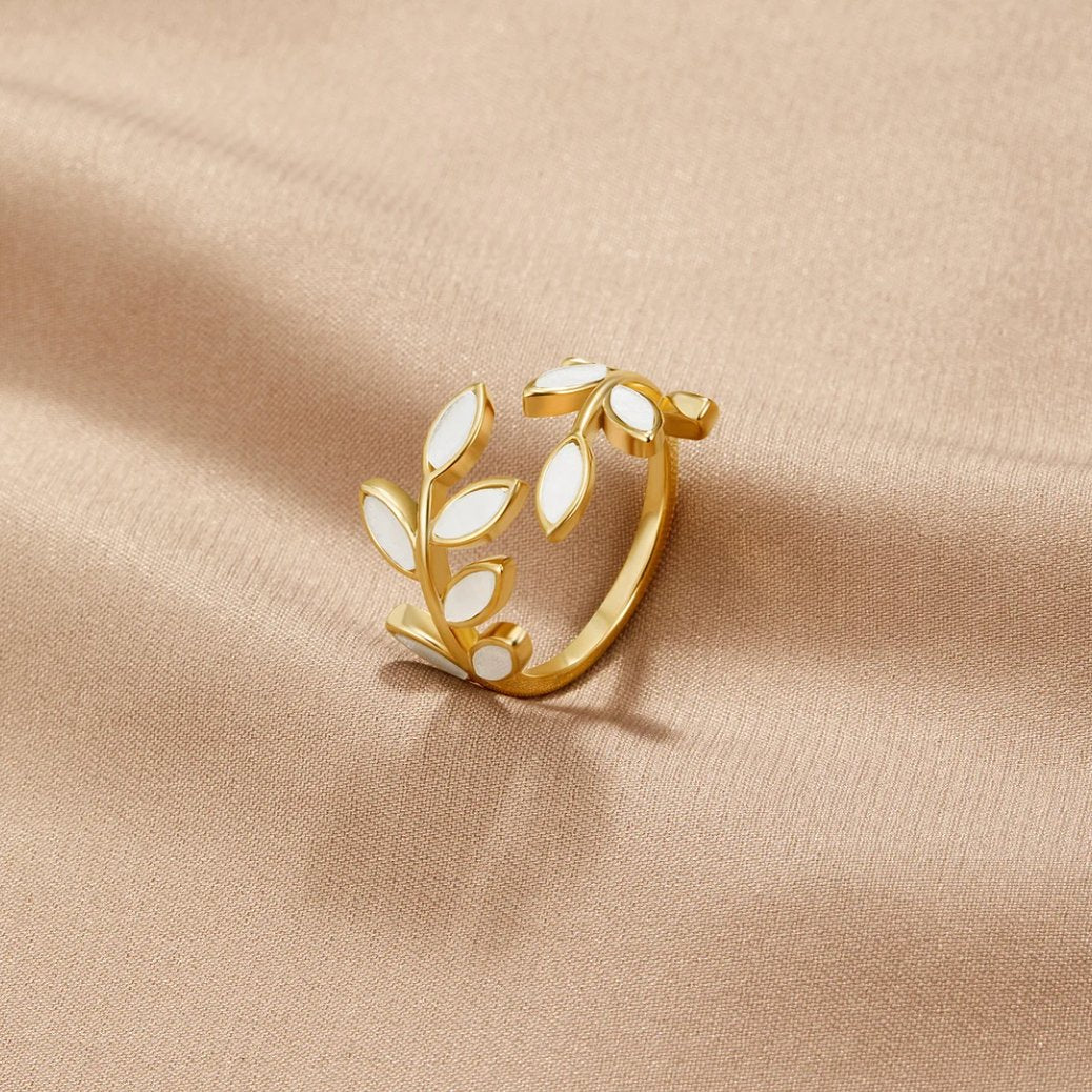 The Leaf – Women's Gold Leaf Ring | Huna Signatures