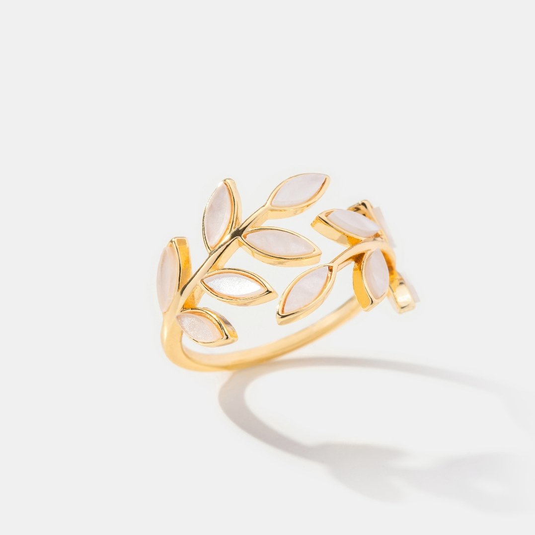 The Leaf – Women's Gold Leaf Ring | Huna Signatures