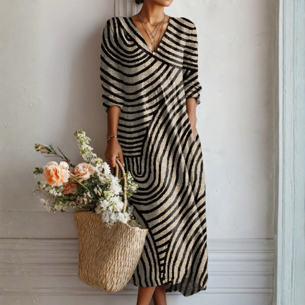 The Grace – Women's Vintage Print Midi Dress | Huna