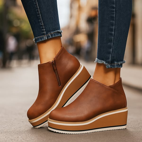 Women's Wedge Ankle Boots – Comfort Height | The Harlow | Huna