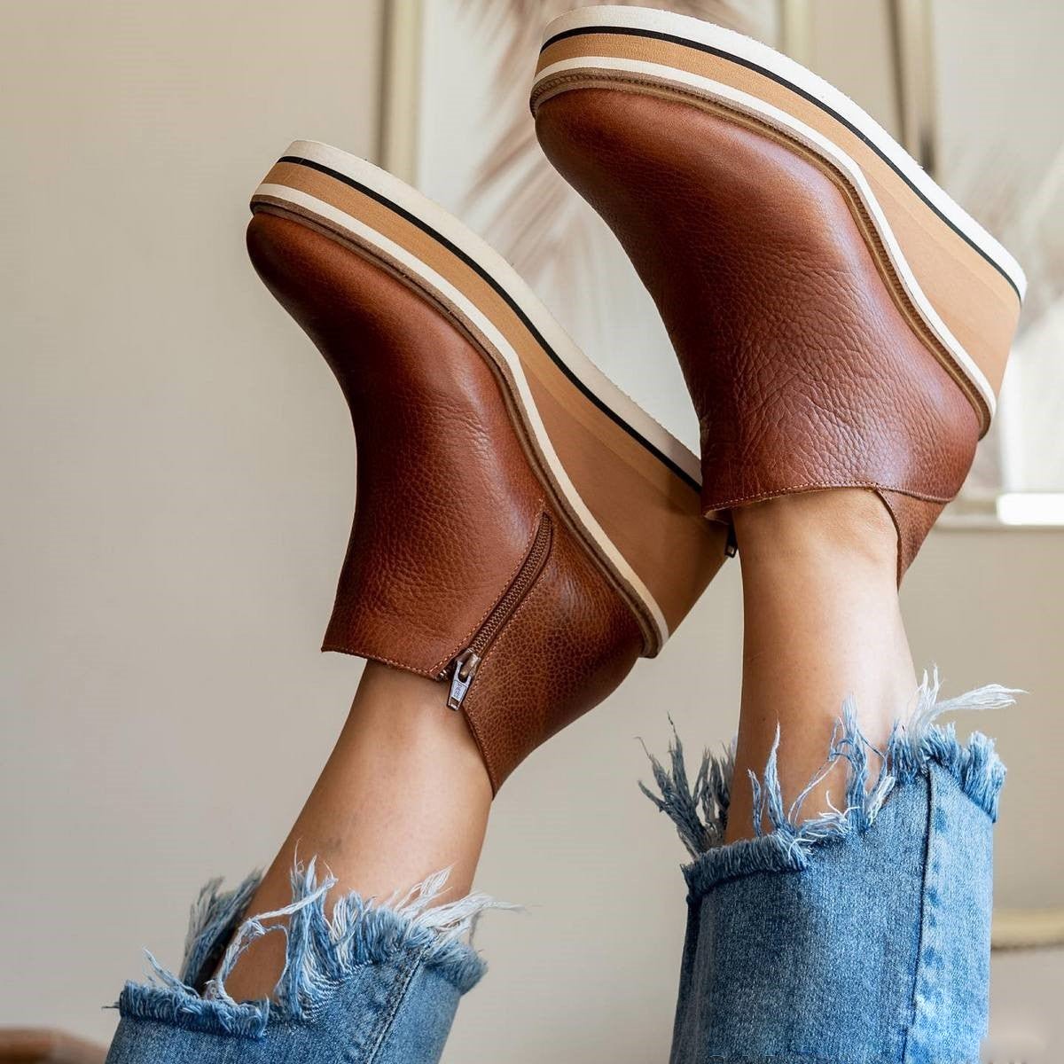Women's Wedge Ankle Boots – Comfort Height | The Harlow | Huna