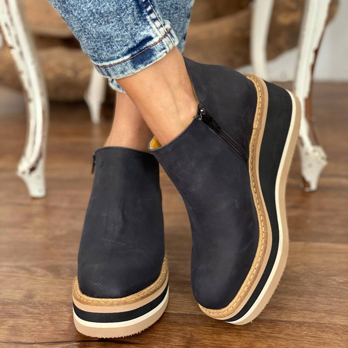 Women's Wedge Ankle Boots – Comfort Height | The Harlow | Huna