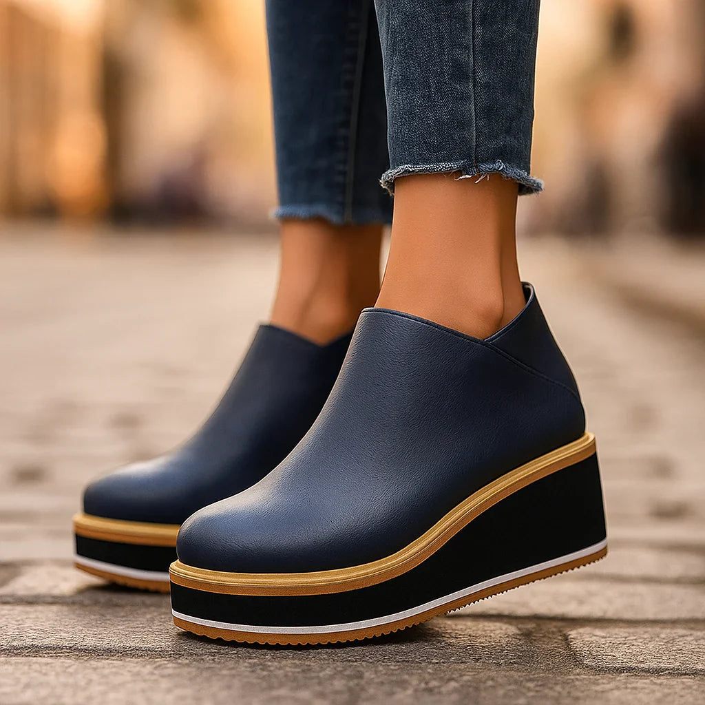 Women's Wedge Ankle Boots – Comfort Height | The Harlow | Huna