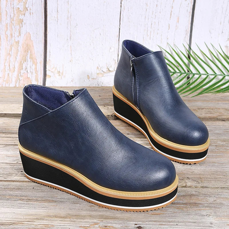 Women's Wedge Ankle Boots – Comfort Height | The Harlow | Huna