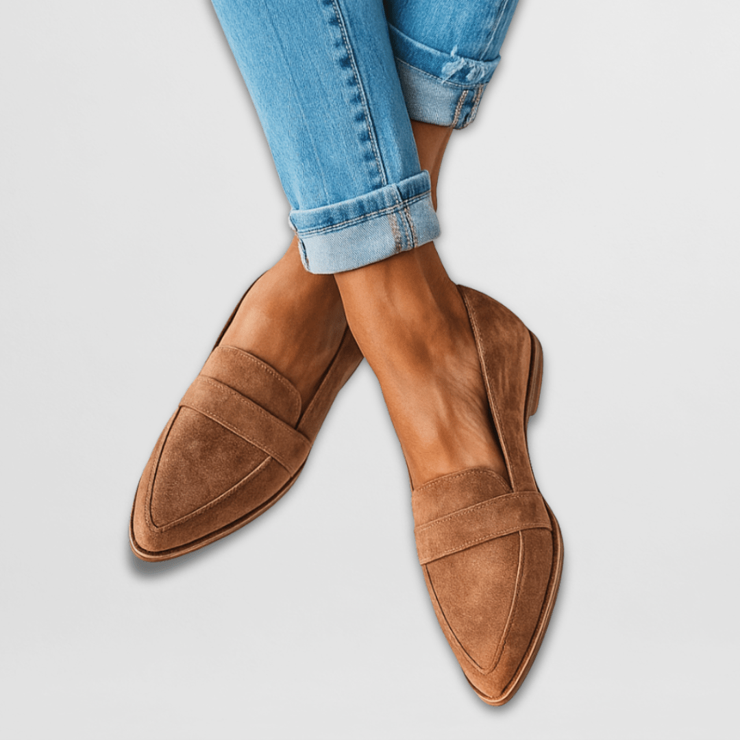 Women's Orthopedic Suede Loafers – Arch Support | The Helen | Huna