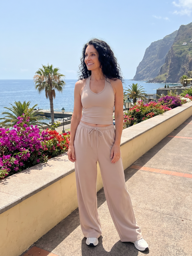 Women's Scoop Neck Top & Wide Leg Pants Set – Co-ord | The Helena | Huna