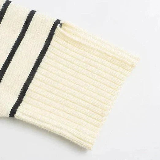 Women's Striped Half Zip Jumper UK – relaxed knit, view 4