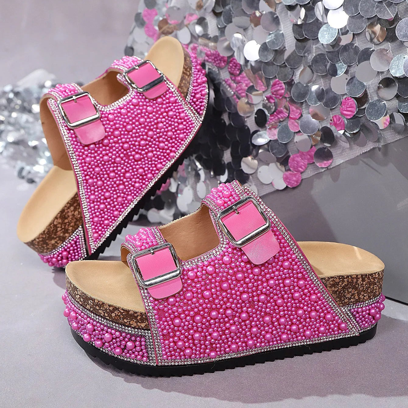 Women's Pearl Embellished Sandals – Statement | The Isabelle | Huna