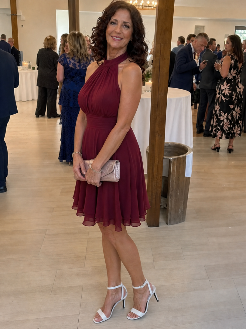 The Iyla – Women's Halter Wedding Guest Dress | Huna
