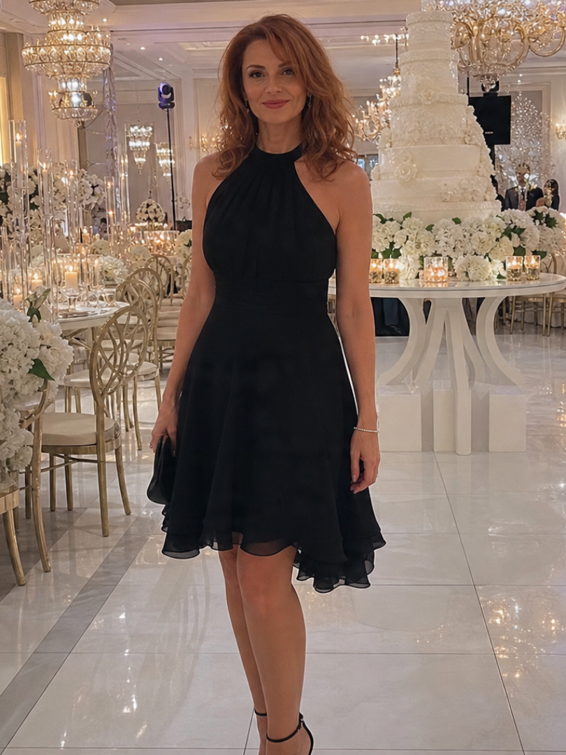 The Iyla – Women's Halter Wedding Guest Dress | Huna