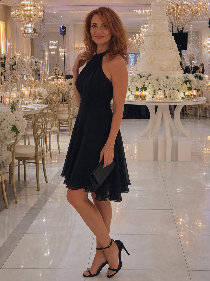 The Iyla – Women's Halter Wedding Guest Dress | Huna