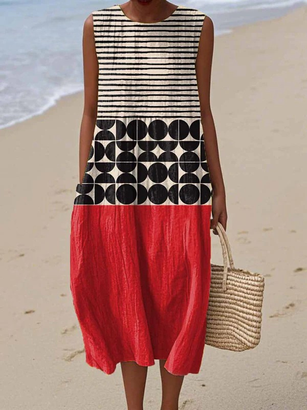 The Jane – Women's Colourblock Midi Dress | Huna