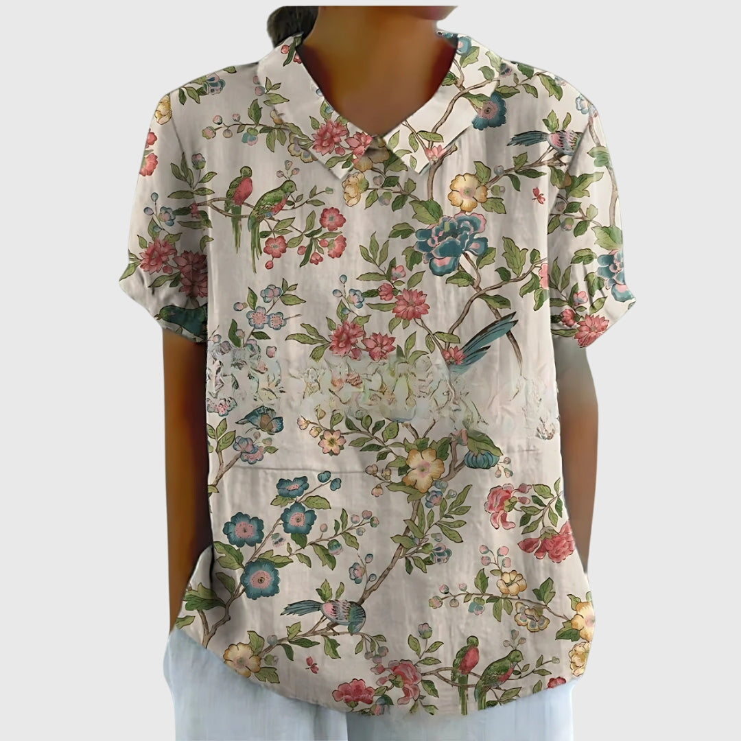 Women's Floral Blouse – Lightweight Summer Top | The Jenna | Huna
