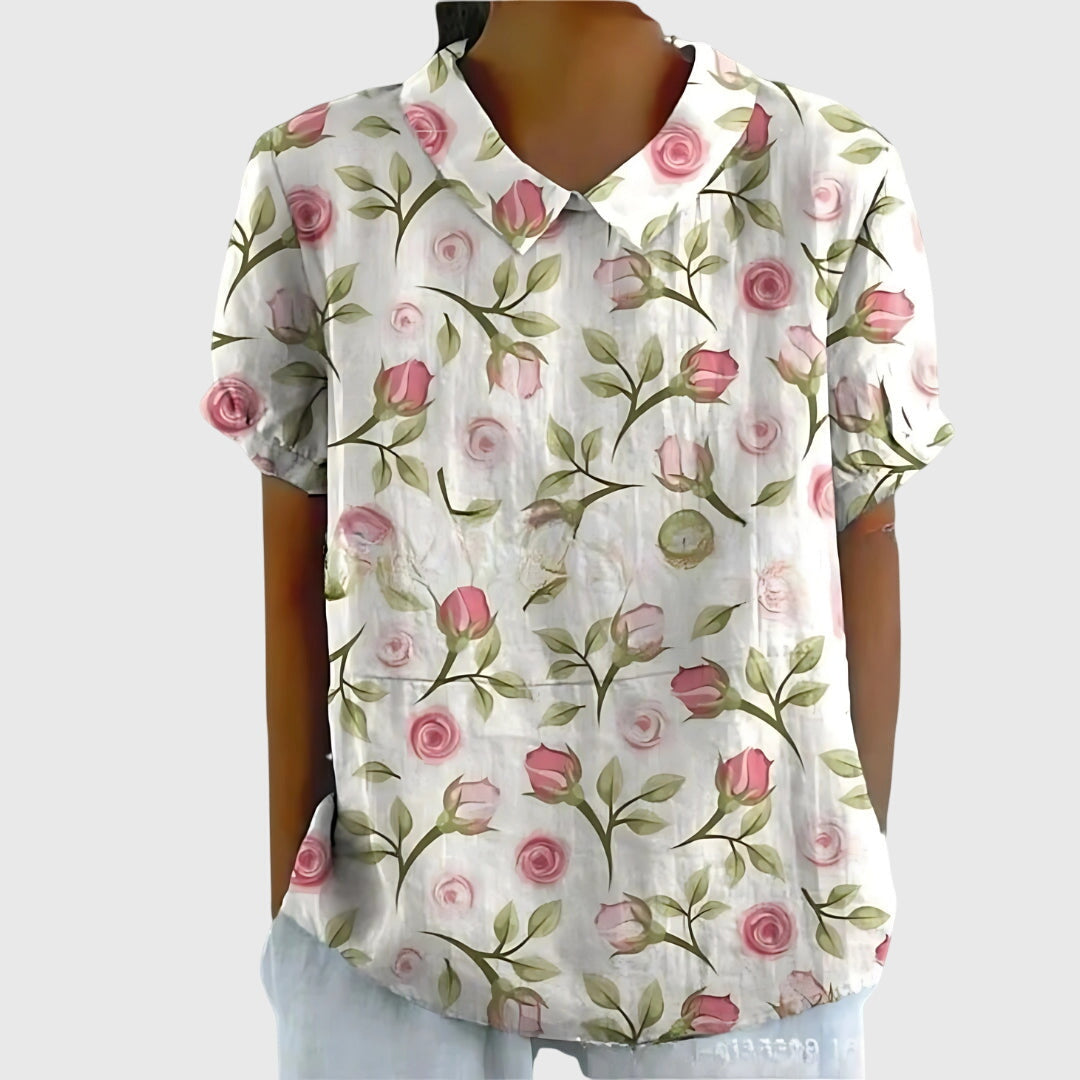 Women's Floral Blouse – Lightweight Summer Top | The Jenna | Huna