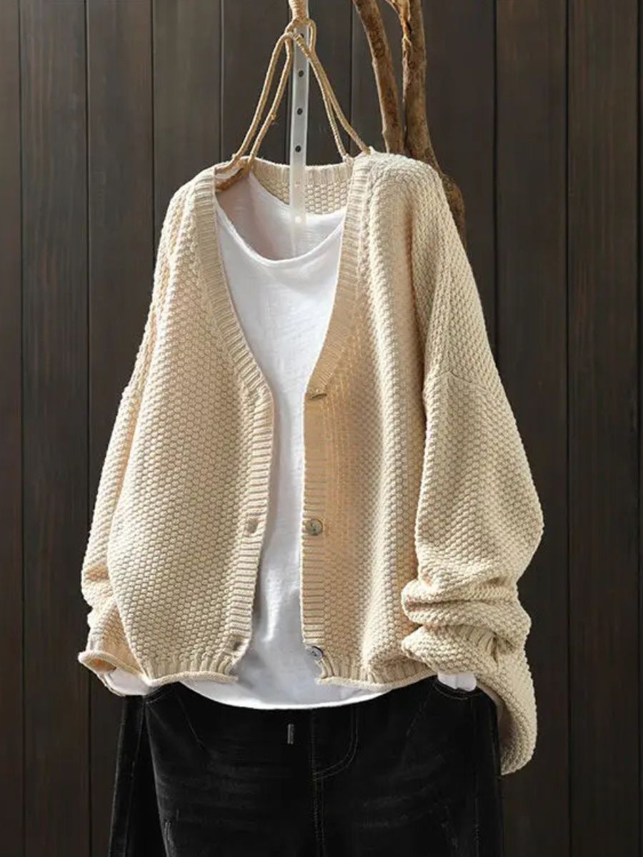 Women's Knit Cardigan UK – Coral V-Neck | The Coralie | Huna