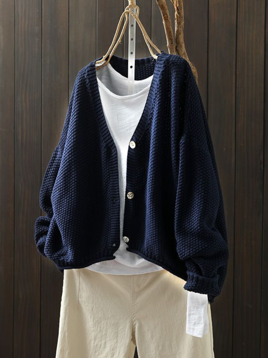 Women's Knit Cardigan UK – Coral V-Neck | The Coralie | Huna