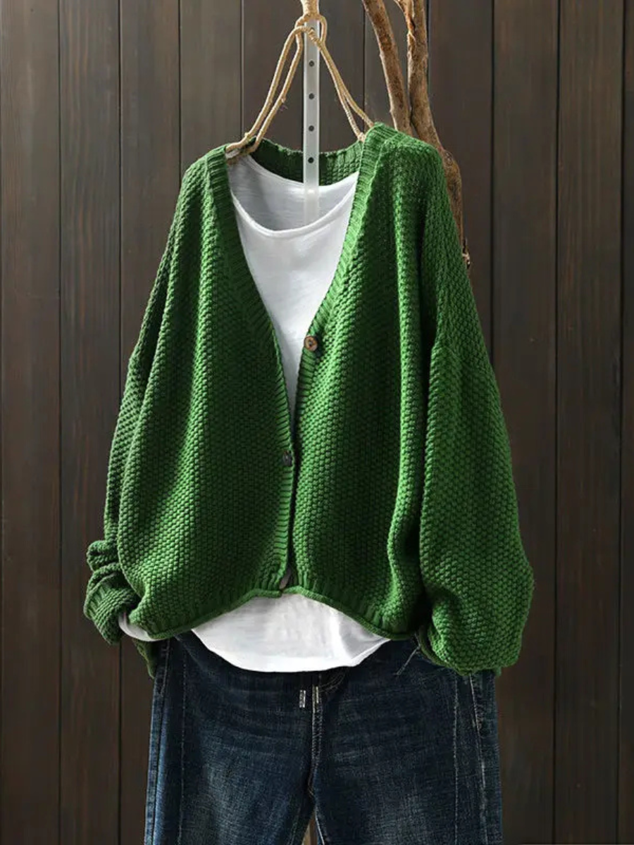 Women's Knit Cardigan UK – Coral V-Neck | The Coralie | Huna