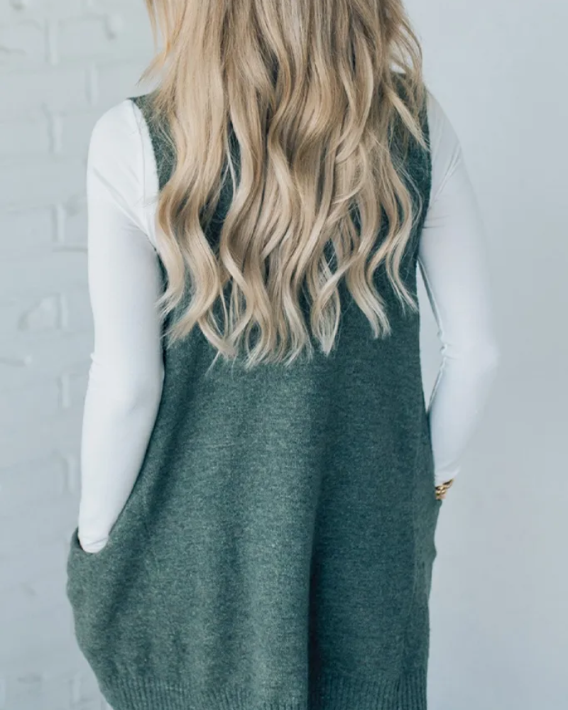 Women's Knit Vest UK – Neutral Sleeveless Layering | The Josephine | Huna