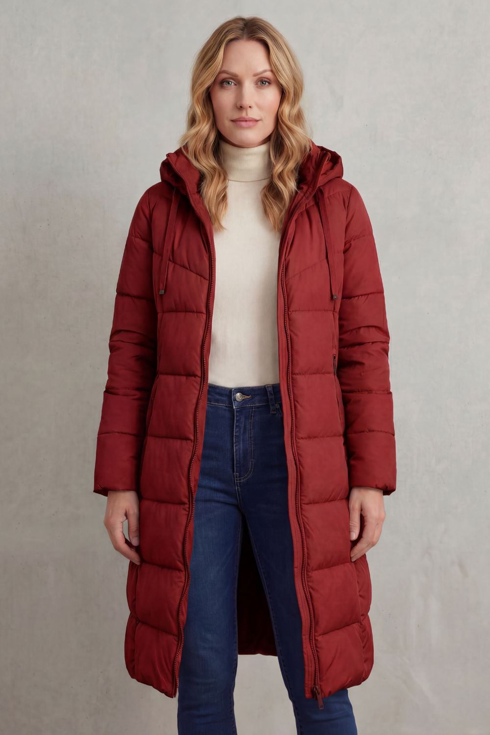 Women's Longline Puffer Coat – The Evanthe, view 6