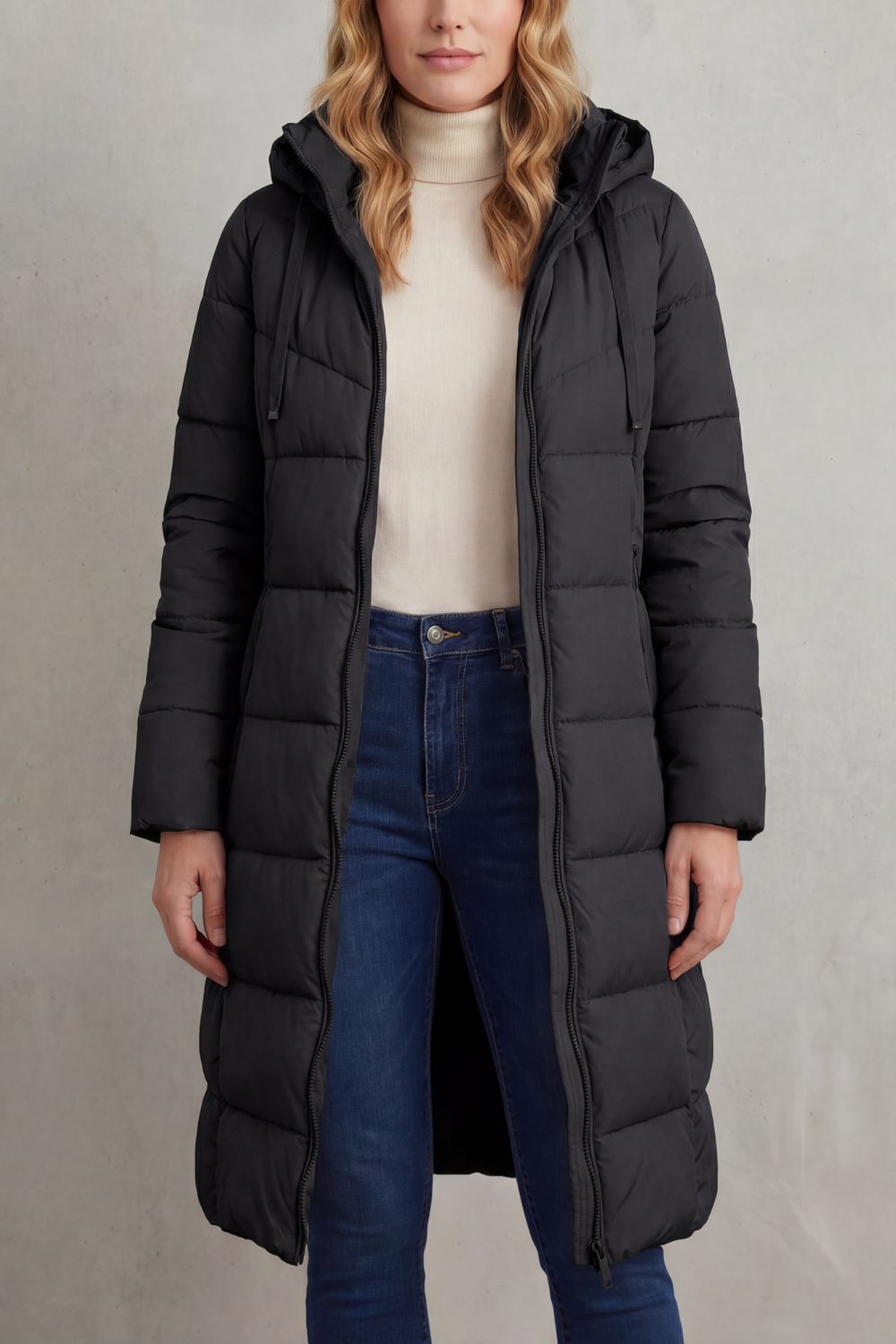 Women's Longline Puffer Coat – The Evanthe, view 7