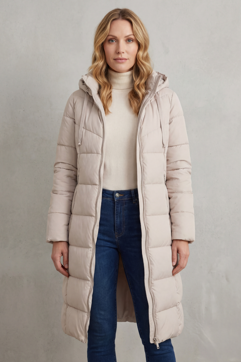 Women's Longline Puffer Coat – The Evanthe, view 2