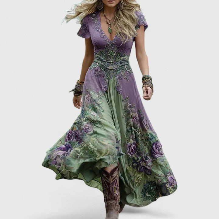 The Laurenyssa – Women's Floral Embroidered Dress | Huna