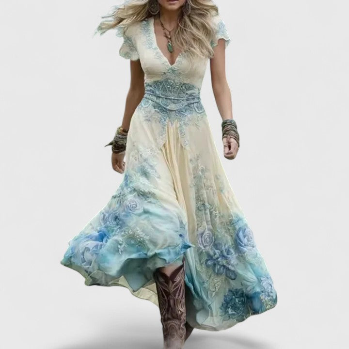 The Laurenyssa – Women's Floral Embroidered Dress | Huna