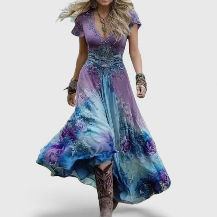 The Laurenyssa – Women's Floral Embroidered Dress | Huna