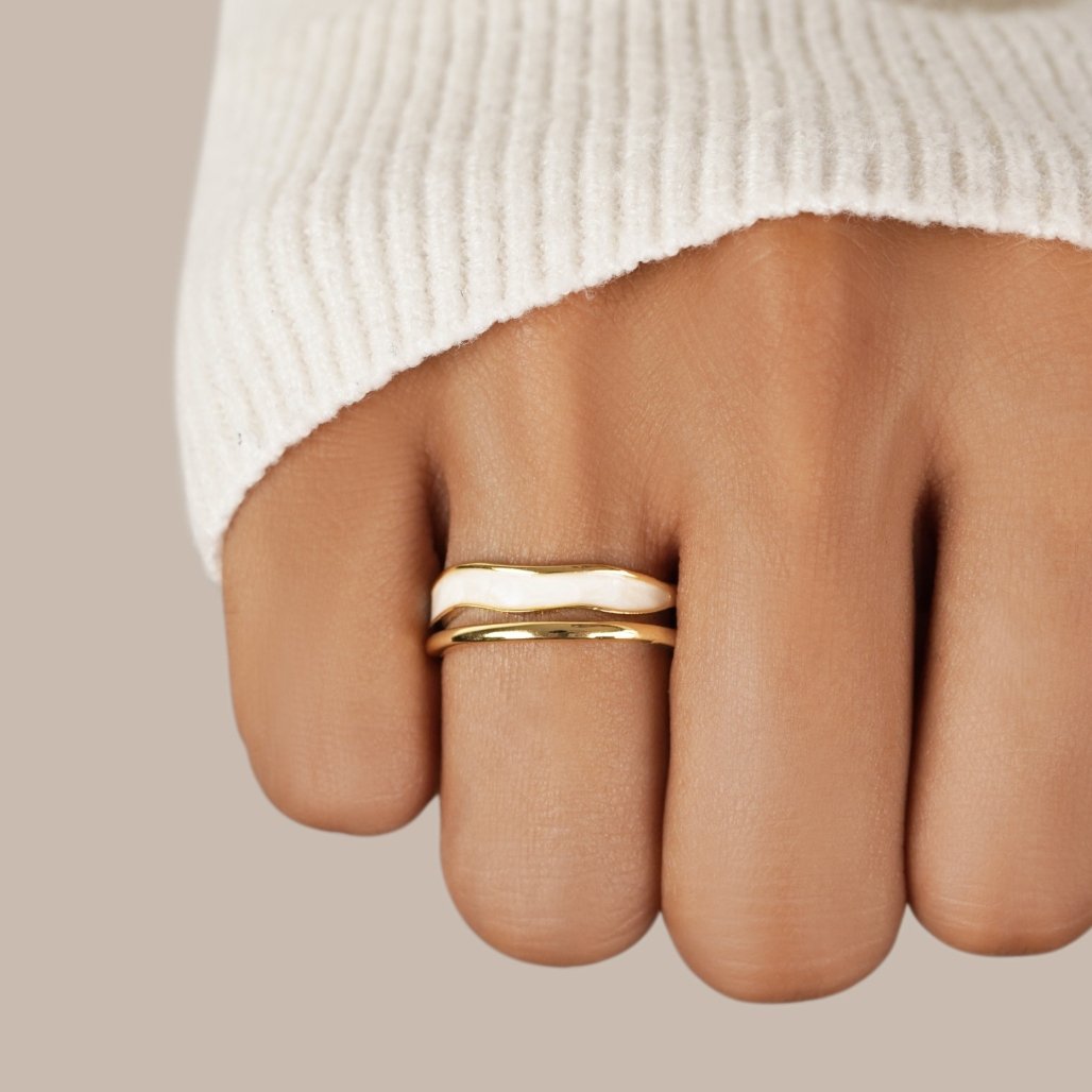 The Sahara – Women's Layered Gold Ring | Huna Signatures