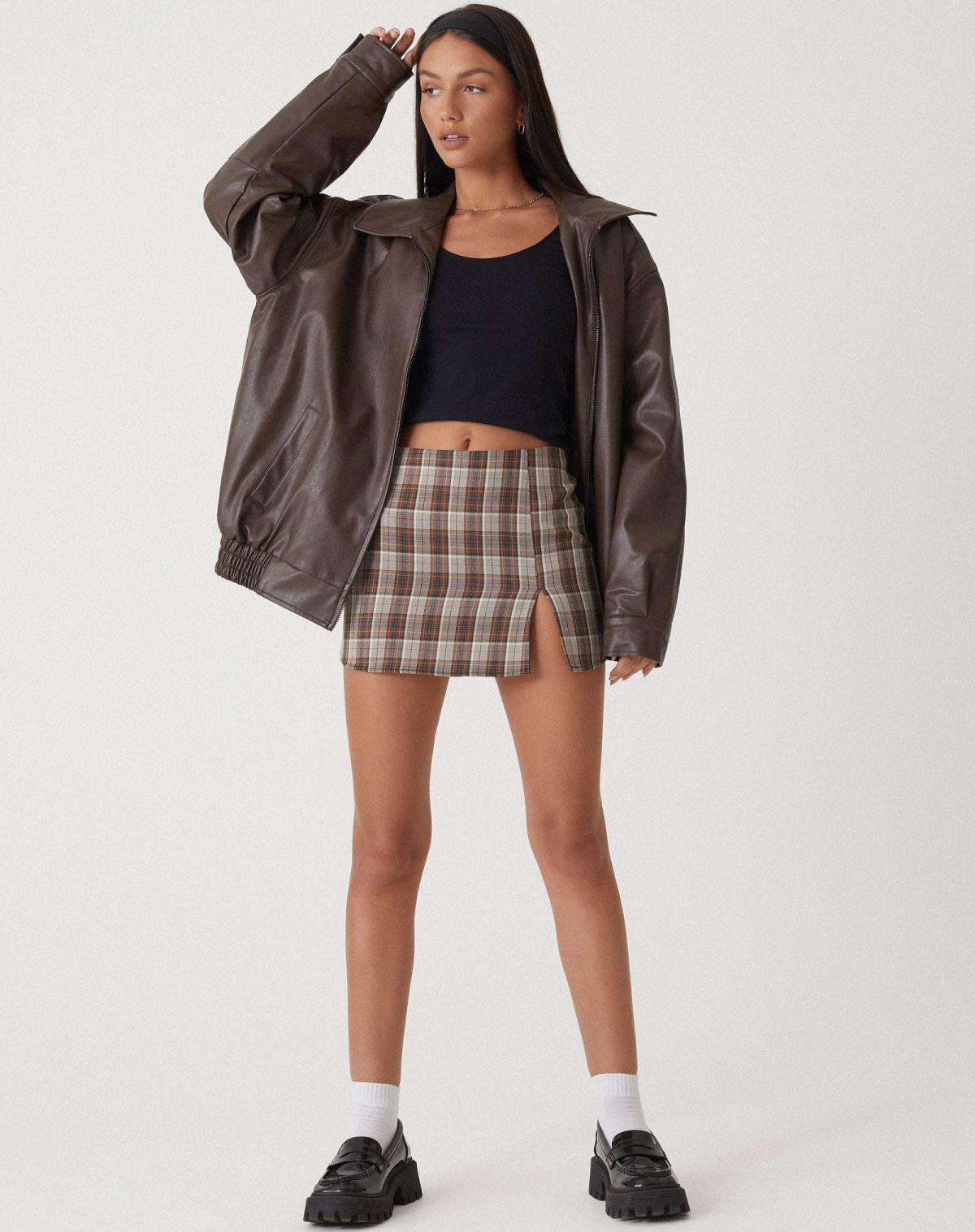 Women's Leather Jacket UK – relaxed clean fit, view 2