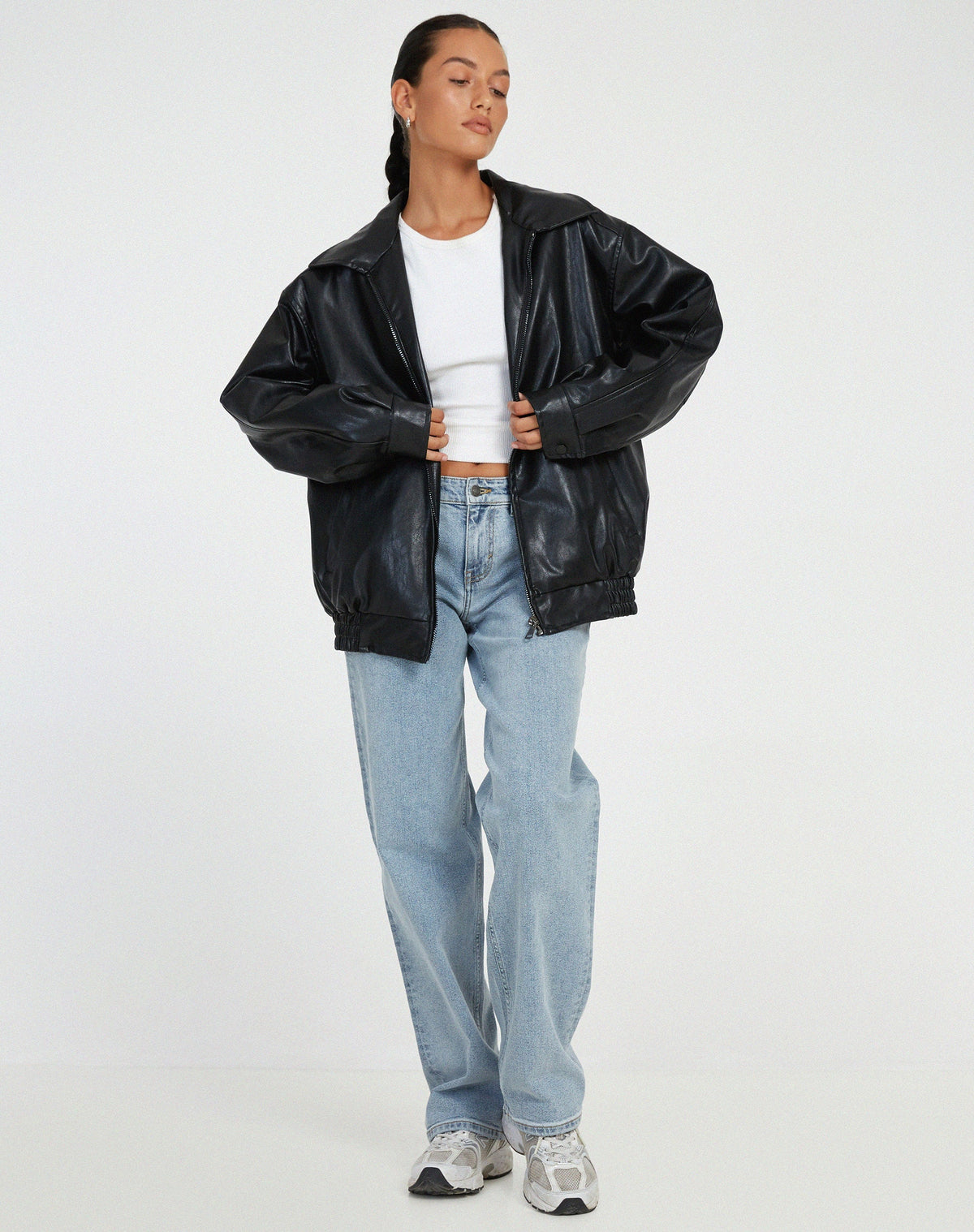 Women's Leather Jacket UK – relaxed clean fit, view 5