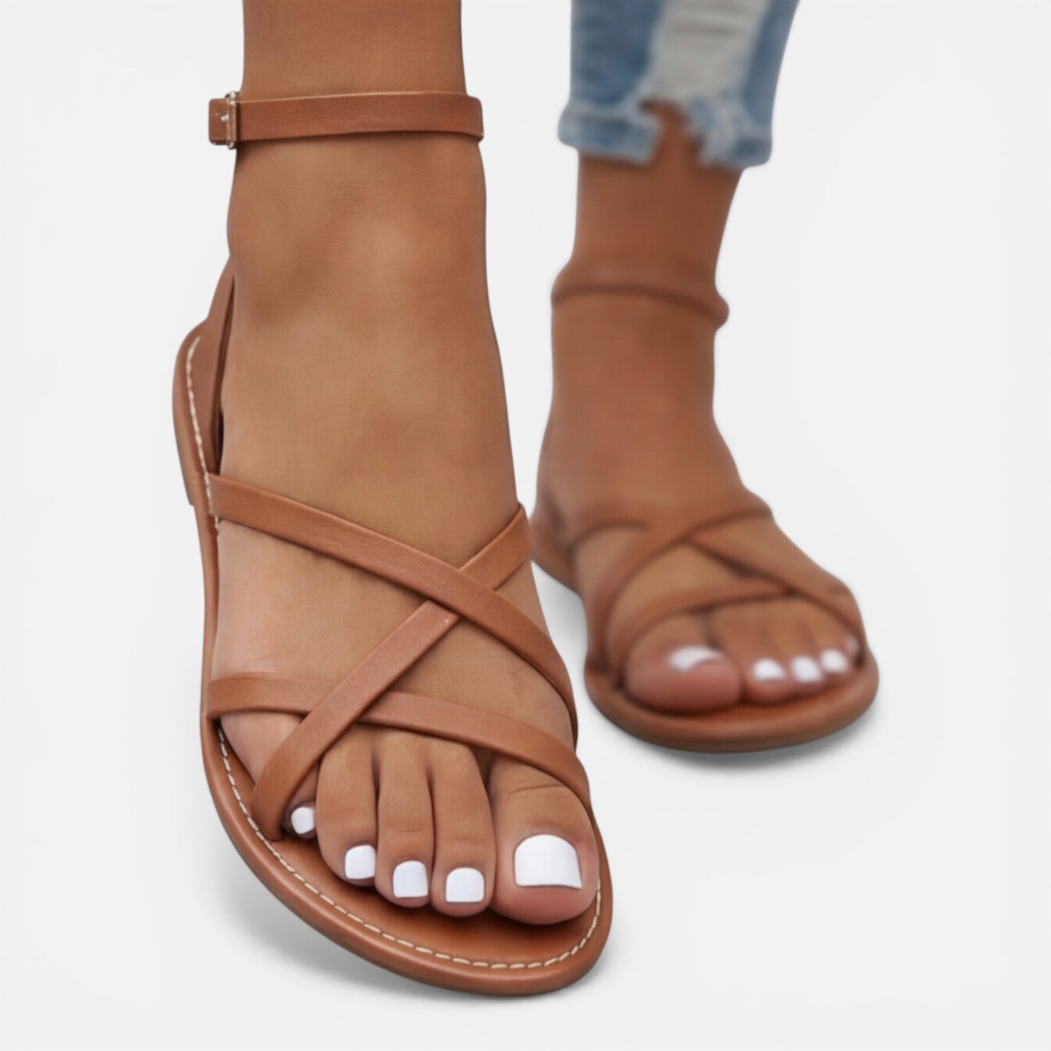 The Isla – Women's Flat Ankle Strap Sandals | Huna