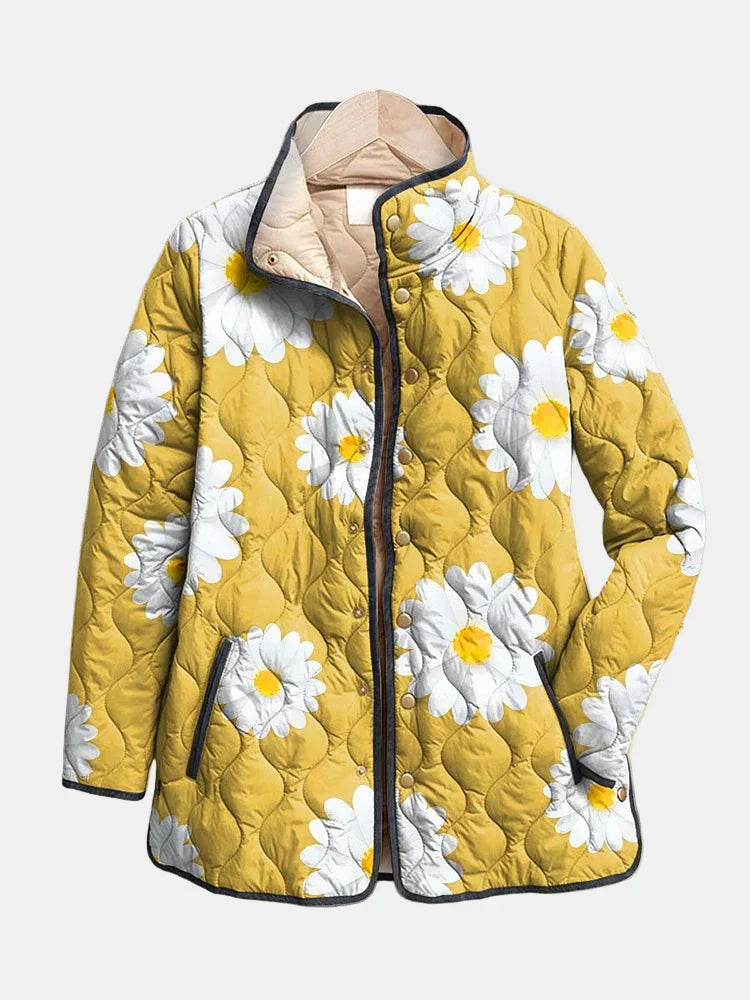 Women's Daisy Print Jacket UK – Soft Breathable Lightweight | The Yolanda | Huna