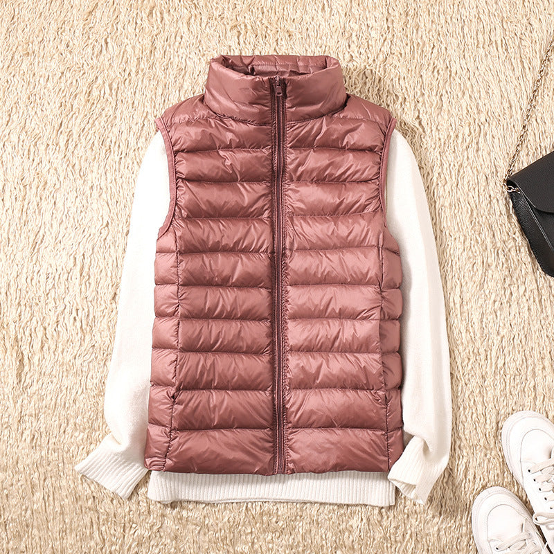Women's Padded Gilet UK – Stand Collar Zip Front | The Odalys | Huna