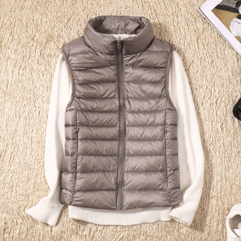 Women's Padded Gilet UK – Stand Collar Zip Front | The Odalys | Huna