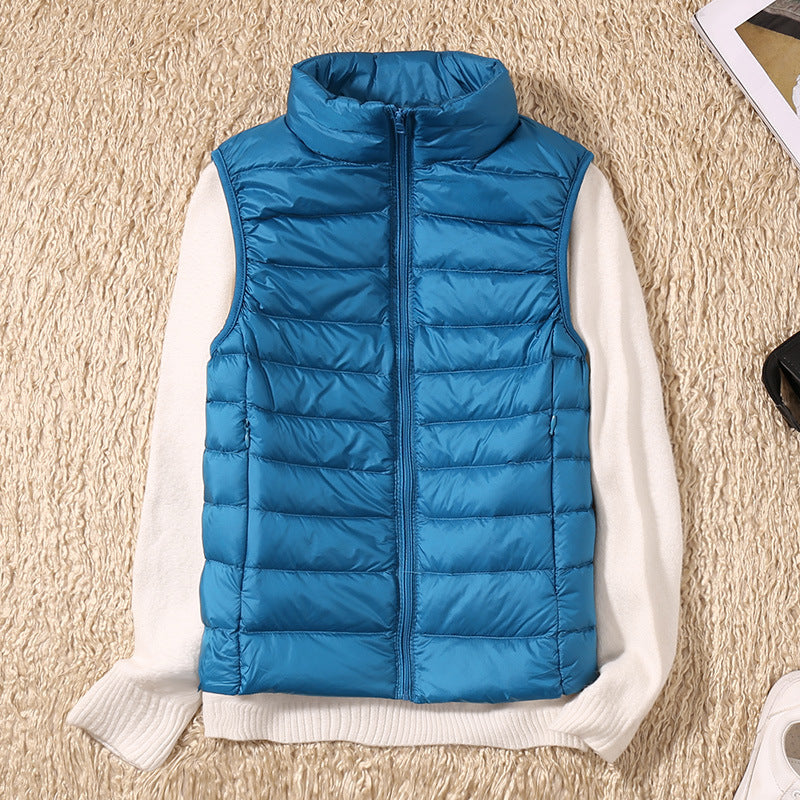 Women's Padded Gilet UK – Stand Collar Zip Front | The Odalys | Huna