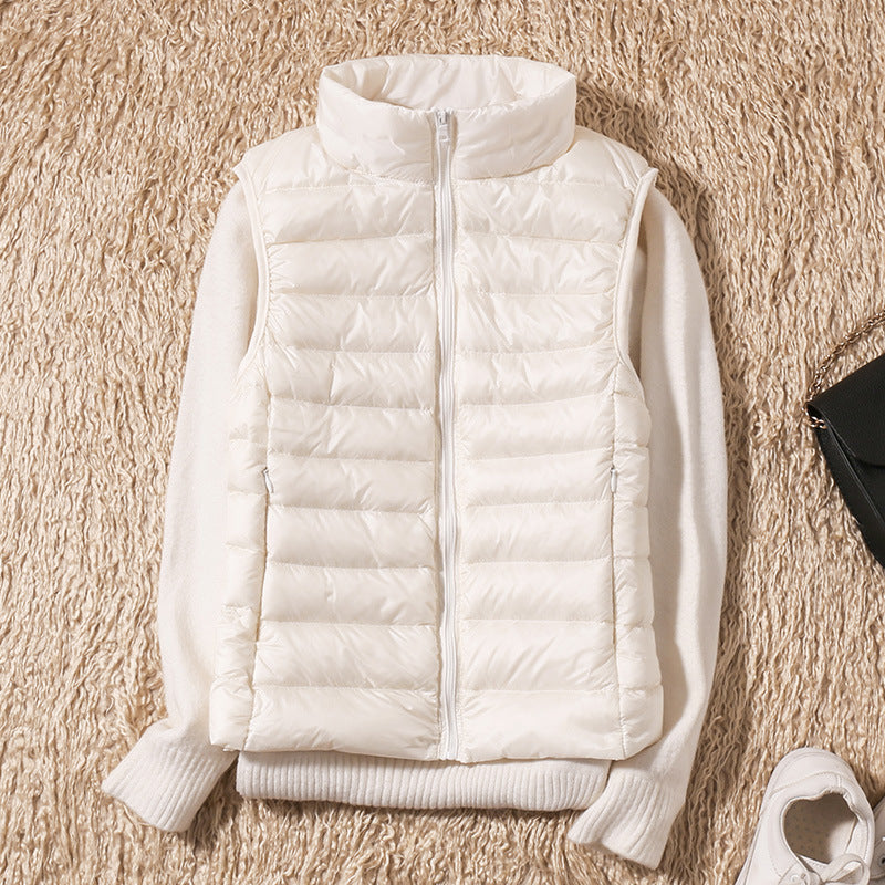 Women's Padded Gilet UK – Stand Collar Zip Front | The Odalys | Huna